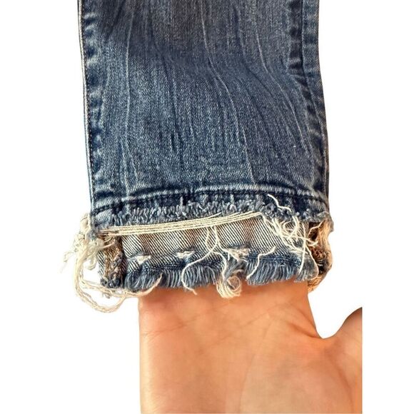 Hidden Womens Mid-rise Distressed Frayed Hem Skinny Denim Jeans Blue Size 31 - Picture 5 of 8